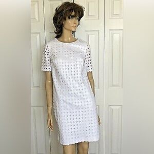 Banana Republic White eyelet shift dress